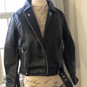FAUX Leather Black Motto Jacket